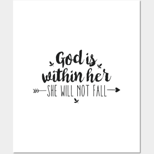 God Is Within Her She Will Not Fall Posters and Art